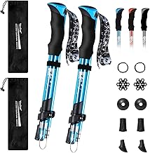 Trekking Poles - Aluminum 7075 Adjustable Walking Sticks with Quick Locks, Expandable to 53", Ultralight for Hiking, Camping, Mountains (Set of 2) product image