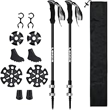 Carbon Fiber Trekking Poles – Collapsible and Telescopic,EVA Grips, Quick Flip Locks & All-Terrain Accessories,Ultralight Hiking Poles for Backpacking Camping [2pack] product image