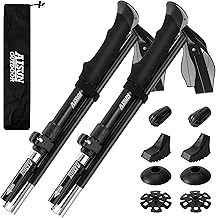 AISUNOURDOOR Lightweight Adjustable Trekking Poles, Aluminum Collapsible Travel Hiking or Walking Sticks for Women Children, with One Disposable Raincoat product image