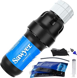Sawyer Products SP129 Squeeze Water Filtration System w/Two 32-Oz Squeeze Pouches, Straw, and Hydration Pack Adapter product image