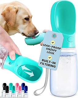 MalsiPree Portable Dog Water Bottle - 19 Oz, Blue - Leak-Proof Water Bowl Dispenser with Lock for Hiking, Travel & On-The-Go product image