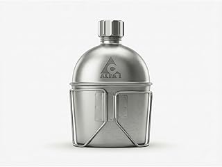 ALFA 1 GI Military Grade Stainless Steel Canteen & Kidney Style Cup (with 12 Lobe Stainless Steel Cap) | Portable Water Bottle for Trips, Hiking, Camping and Outdoor Activities | 1 Quart product image
