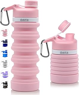 ONTA Collapsible BPA Free Silicone Water Bottle, 20oz - Portable, Leakproof, Easy Clean, Shatter Resistant, Travel Friendly product image