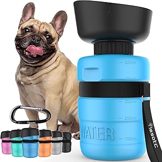 lesotc Dog Water Bottle, Portable Water Dispenser with Bowl, Leak Proof Pet Travel Squeeze Bottle, Puppy Essentials Dog Stuff Accessories for Outdoor Walking, Hiking, Camping product image