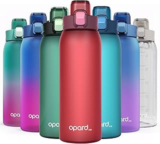 Opard Zip 30oz Plastic Water Bottle Dishwasher Safe, Leakproof Flip-Top Lid, BPA Free Tritan, Wide Mouth Reusable Sports Water Bottle for Gym Hiking Commuting Outdoor Travel and School product image