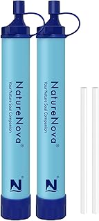 Personal Water Filter Straw Outdoor Portable Filtration Emergency Survival Gear Water Solutions Tactical Gear for Hiking Camping Accessories Travel Hunting Fishing Outing Backpacking product image