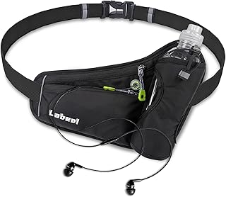 Labeol Waist Pack, Waterproof Hydration Belt with Water Bottle Holder, Adjustable Fanny Pack for Running, Hiking, Walking, Cycling, Black product image