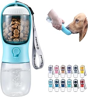 Cibaabo Dog Water Bottle with Food Container, Travel Puppy Water Bowl, Portable Pet Dispenser, Dog Gift Stuff Accessories Items, Puppy Essentials Necessities for Yorkie Cat Walking and Hiking product image
