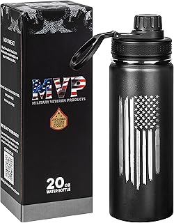 American Flag 20oz Sports Water Bottle | Insulated Metal | Stainless Steel | Outdoor Sports, Hiking - USA Flag 20oz Bottle product image