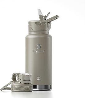 IDEUS Insulated Stainless Steel Water Bottle with 2 Leak-Proof Lids, Thermal Water Flask for Hiking Biking, 32oz, Celadon product image