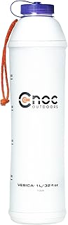 Cnoc Outdoors Vesica Collapsible Water Bottle 1 Liter Green, 42mm wide Mouth Thread, Packs Down Small when Empty, Perfect for Travel and Hiking product image