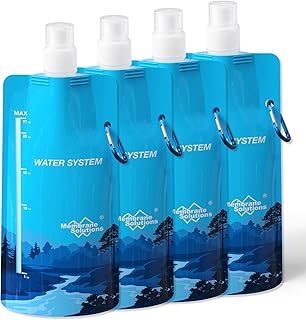 Membrane Solutions Collapsible Water Bottle 23oz, Foldable Pouch Water Bottle with Carabiner, BPA-Free, Leakproof for Traveling Camping Hiking Cycling Yoga Sports Outdoor Essentials product image