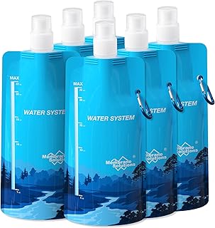 Membrane Solutions Collapsible Water Bottle 23oz, Foldable Pouch Water Bottle with Carabiner, BPA-Free, Leakproof for Traveling Camping Hiking Cycling Yoga Sports Outdoor Essentials product image