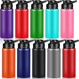 Mimorou 10 Pack 20oz Reusable Aluminum Water Bottles Bulk Multicolor Outdoor Sports Water Bottles for Travel, Gym, Hiking, Cycling, Camping, Fishing, Snap Lid (Multicolor) product image