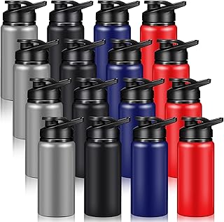Mimorou 16 Pack Aluminum Water Bottles with Snap Lid Aluminum Reusable Sports Lightweight Leak Proof Water Bottles Bulk for Gym Hiking Cycling Sports Outdoor(17 oz) product image