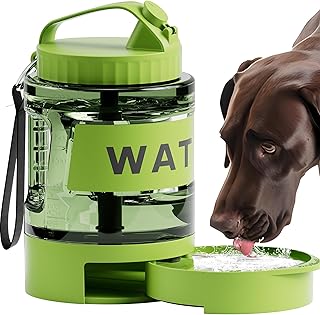 77oz Dog Water Dispenser, Camping Essentials, Large Travel Bottle with Pull-Out Drinking Bowl, Portable Beach Accessories, Car Water Container for Dogs, BPA Free product image