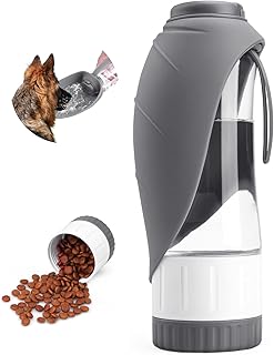 Dog Water Bottle Dispenser for Walking, Pet Water Feeder Container Portable with Drinking Cup Bowl Outdoor Hiking, Travel Large Grey product image
