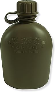 M MCGUIRE GEAR GI Durable 1 Qt. Rugged Plastic Canteen Water Bottle with Leak Resistant Cap, made of 100% durable polyethylene plastic, for Outdoor, Hiking, Camping Use, Olive Drab - Made in USA product image