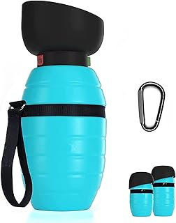 Dog Water Bottle Portable (17oz/22oz), 2 in 1 Foldable Dog Travel Water Bottle, Leak-Proof Dog Water Dispenser, Pet Water Bottle Drink Feeder for Outdoor Walking Hiking, Food-Grade Silicon (17oz) product image