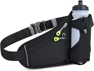 Running Belt Hydration Waist Pack with Water Bottle Holder for Men&Women Outdoor Sports (Black) product image