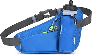 Running Waist Pack Can Hold Water Bottles,Outdoor Sport Hiking Waist Pack Bag for Men Women Travel Cycling Dog Walking(Bottle Not Included) (Blue) product image