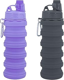 Collapsible Water Bottles Travel water bottle Sports Portable Sport Water Bottle Reusable Water Bottles comes with mountaineering Buckle 500ml silicone Water-proof camping water bottle product image