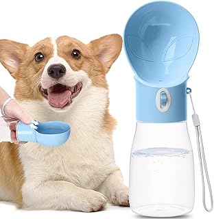 Dog Water Bottle, Widen Sink Portable Dogs Water Dispenser 17oz, Leak Proof, Outdoor Drink Bottles Cat, Puppy, Pet, Essential Items for Travel, Walking, Hiking, Dog Accessorie (Blue, 17oz) product image