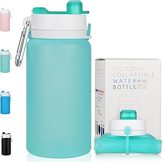 PLTCAT Collapsible Foldable BPA Free Reusable Lightweight Leak-Proof Travel Silicone Water Bottle for Travel, Gym, Hiking, Office, Camping product image