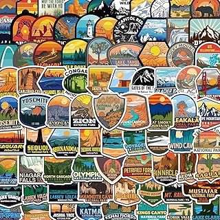 156 Pcs National Parks Sticker Pack, Outdoor Nature Camping Hiking Inspired Waterproof Vinyl Decals for Water Bottles Laptop Car, Mountains Travel Adventure Parks Stickers product image