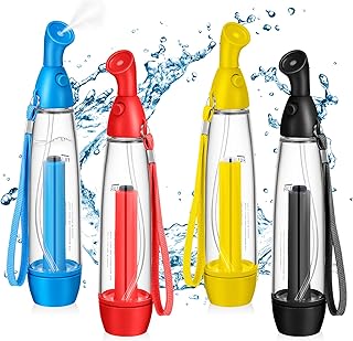 4 Pcs Summer Mister Spray Bottle Set Pump Mister Personal Cooling Device Empty Plastic Spray Bottles Water Refillable Portable Misting Sprayers for Outdoor Patio Camping Hiking, 4 Colors product image