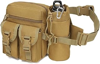 Outdoor Tactical Fanny Pack with Removable Water Bottle Holder, Waterproof Military Multi-pocket Wait Bag, Waist Pack Hip Belt Bag for Hiking, Running, Camping, Fishing, Hunting (Khaki) product image