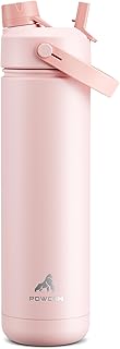 POWCAN 26 oz Insulated Water Bottle with 2-in-1 Straw and Spout Lid, Keep Cold 24H, Leak-Proof, Fits in Car Cup Holder, Stainless Steel Water Bottle for Sports, Travel, and School (Cotton Candy) product image