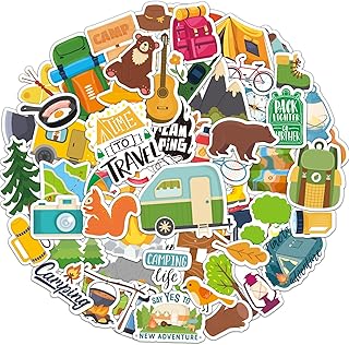 Outdoor Hiking Adventure Camping Water Bottle Stickers 250+ Counts Aesthetic Vinyl Waterproof Decorative Sticker for Luggage Water Bottle Motorcycle Wilderness Nature Decals Camper Adults Teens product image