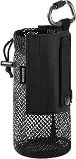 BASSDASH Tactical Molle Water Bottle Pouch with Carabiner Foldable Mesh Holder Bag for Travel Fishing Hunting Hiking Outdoor Activities product image
