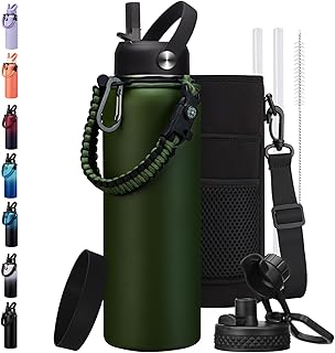 BENZZO 40 oz Canteen Water Bottle with Strap Tactical Insulated Jug Hot Cold Stainless Steel Military Metal Hydro Ideal for Men Hunting Survival Hiking Camping Wide Mouth 100% Leak Proof product image