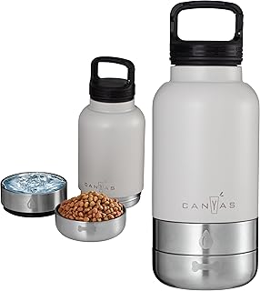 Insulated 32oz Stainless Steel Dog Water Bottle with Food & Water Bowls, Leak-Proof Pet Travel Dispenser for Dogs, Portable for Hiking, Walking, Outdoor product image