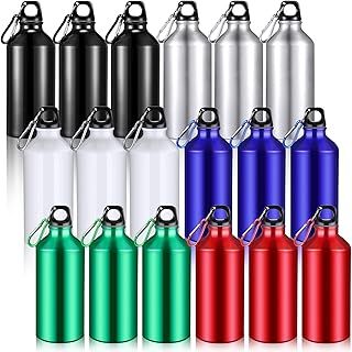 18 Pcs Water Bottles Multipack Aluminum Bulk Earth Day Nurse Teacher Gifts Metal Reusable Lightweight Sport School Leak Proof with Twist Cap Gym Hiking Outdoor Travel(Multicolor,13.5 oz) product image