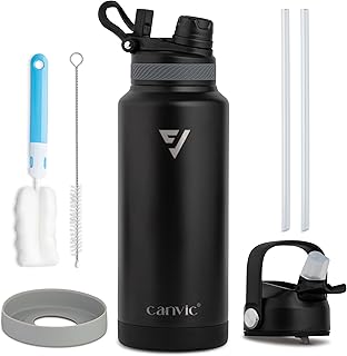 DualSip 32oz Vacuum Insulated Reusable Stainless Steel Water Bottle – 2 Lids (Straw & Chug) Leakproof, BPA Free, Wide Mouth Sports Bottle for Travel, Gym, Hiking, Outdoors, School & Office product image