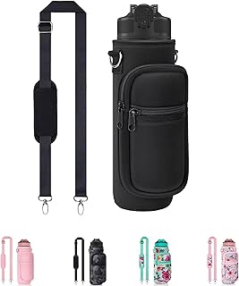 Water Bottle Holder with Strap, Insulated Crossbody Sling Bag, Carrier with Phone Pocket for Walking Hiking Camping Fishing product image