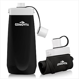 Collapsible Water Bottles,20oz Reusable Silicone Foldable Water Bottle,Portable Leak-proof Travel Water Bottle for Traveling Camping Hiking Cycling Yoga Sports Outdoor product image