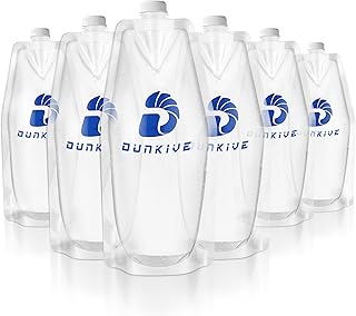 Filter Collapsible Water Bottles, 1L Canteens (32oz), Foldable Water Container for Traveling, Hiking, Camping, Backpacking - Lightweight, Reusable, Clear Design(6 Pack) product image