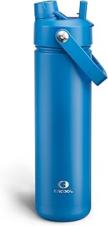 ENCOOL Insulated Water Bottle with Straw Stainless Steel Water Bottle, Leak-Proof, BPA-Free, Double Wall Vacuum Keeps Cold for 24 Hours for Sports, Travel, School (26 oz, Celtic Blue) product image