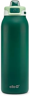 Ello Pop & Fill 32oz Stainless Steel Water Bottle with Quick Fill Technology, Double Walled and Vacuum Insulated Metal, Leak Proof Locking Lid, Sip and Chug, Reusable, BPA Free, Forest Mist product image