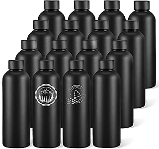 16 Pack Stainless Steel Insulated Water Bottle 17oz Blank Double Wall Vacuum Thermal Sports Bottle Personalized Powder Coated Bulk for Laser Engrave, Black product image