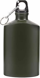 balacoo Military Canteen, Portable Aluminum Flat Water Bottle, Army Water Bottle with Hook for Hiking, Camping Survival, and Outdoor Activities (500ml) product image