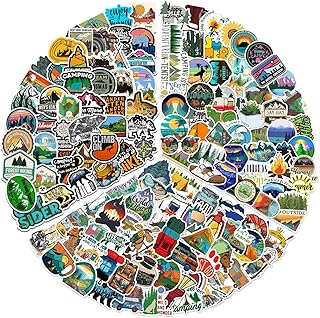 150Pcs Camping Stickers, Outdoor Hiking Adventure Stickers, Vinyl Waterproof Sticker Packs for Water Bottles, Laptop, Travel & Hiking, Luggage, Wilderness, Nature product image