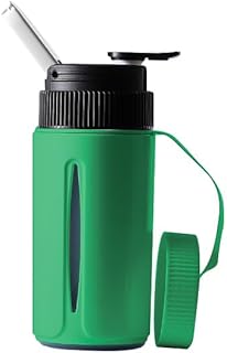 Portable Water Bottle with Ceramic Bowl and High-Temperature Resistance, Unique Concealed Style for Outdoor Use (Green) product image