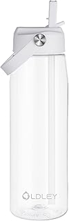 OLDLEY 32 oz Water Bottle with Straw, Leakproof Sports Water Bottle with Carry Strap, BPA-Free Large Water Bottles for Home,Travel, School, Outdoors, Gym, Tritan,Transparent product image