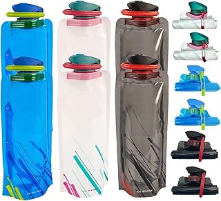 6 Pack Collapsible Water Bottles for Travel – 24oz Foldable Water Bottle with Leakproof Lid, Food-Grade Silicone Portable Reusable BPA-Free Water Bottle for Hiking,Sports,Camping,Biking (6) product image