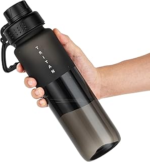 OLDLEY 32oz Frosted Clear Water Bottle, BPA-Free Tritan Plastic Reusable Water Bottle with Fast-Flow Spout Lid, Wide Mouth Leakproof Sports Drinking Bottle for Gym, School, Office, Travel,Black product image